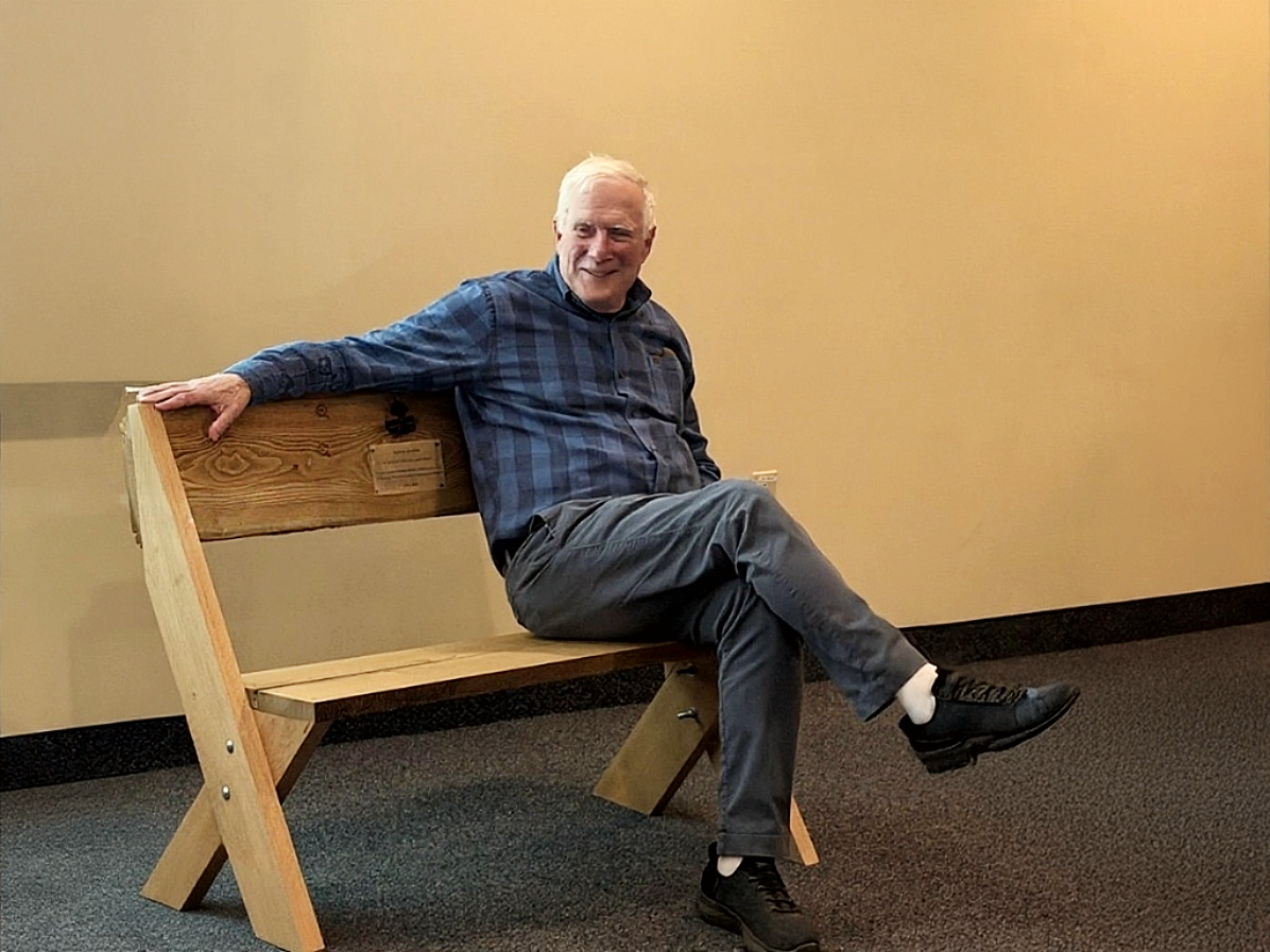 Joe sitting on bench
